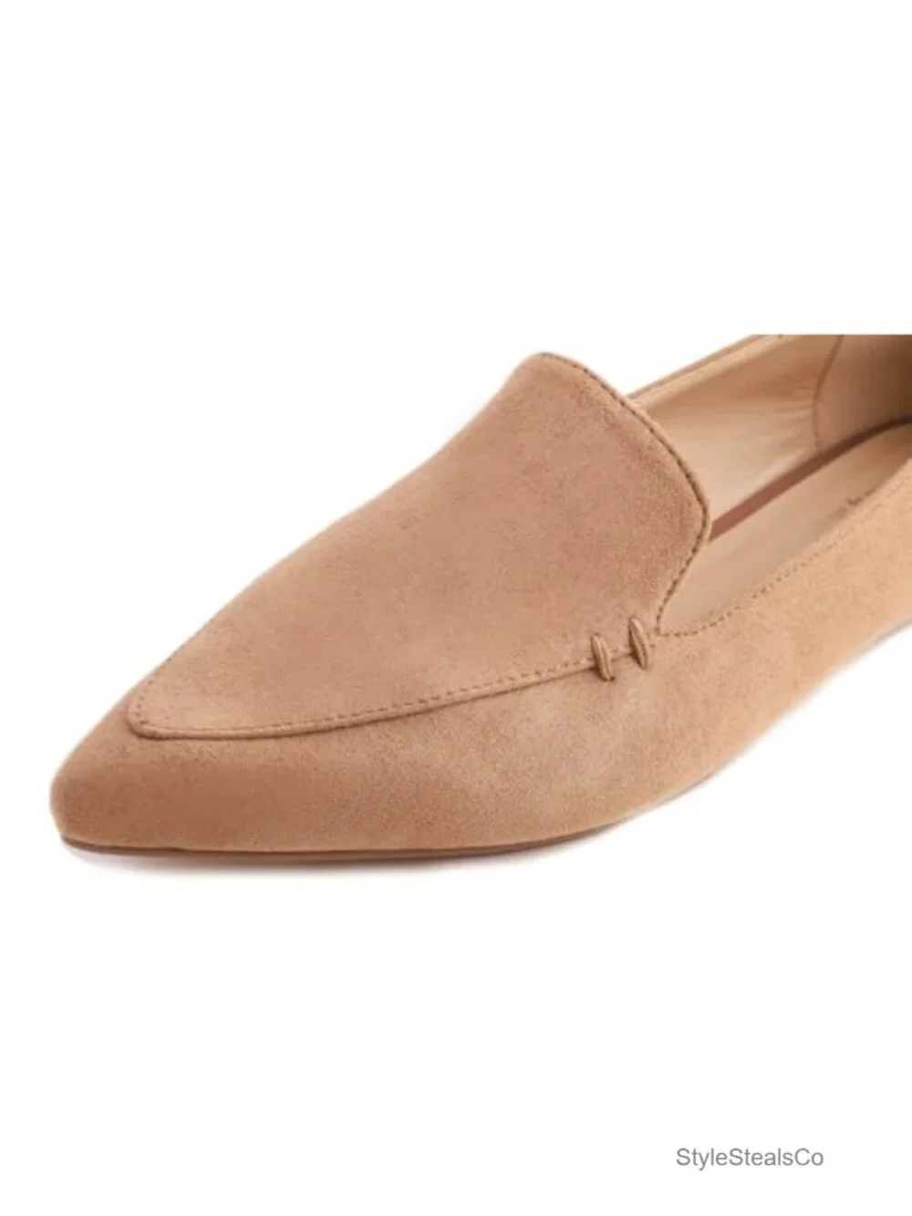 Women's Pointed Toe Faux Suede Loafer Flats Slip On Comfort Driving Office Shoes